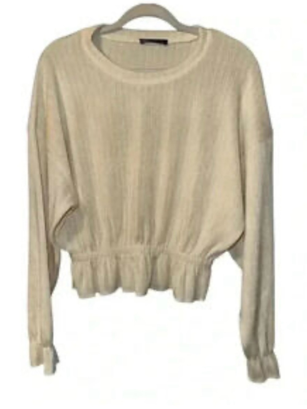 ZARA PEPLUM RIBBED KNIT SWEATER 21” PTP